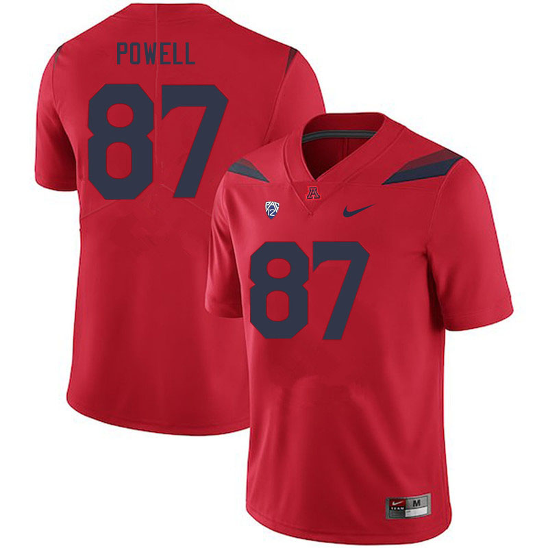 Men #87 Tyler Powell Arizona Wildcats College Football Jerseys Stitched-Red - Click Image to Close